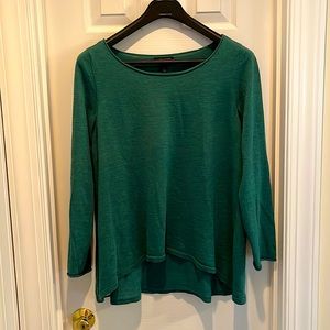 EILEEN FISHER Merino Wool Asymmetrical Hem Sweater